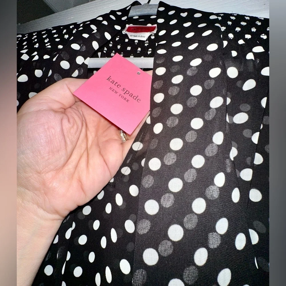 RARE KATE SPADE NWT domino dot chiffon top— size XS